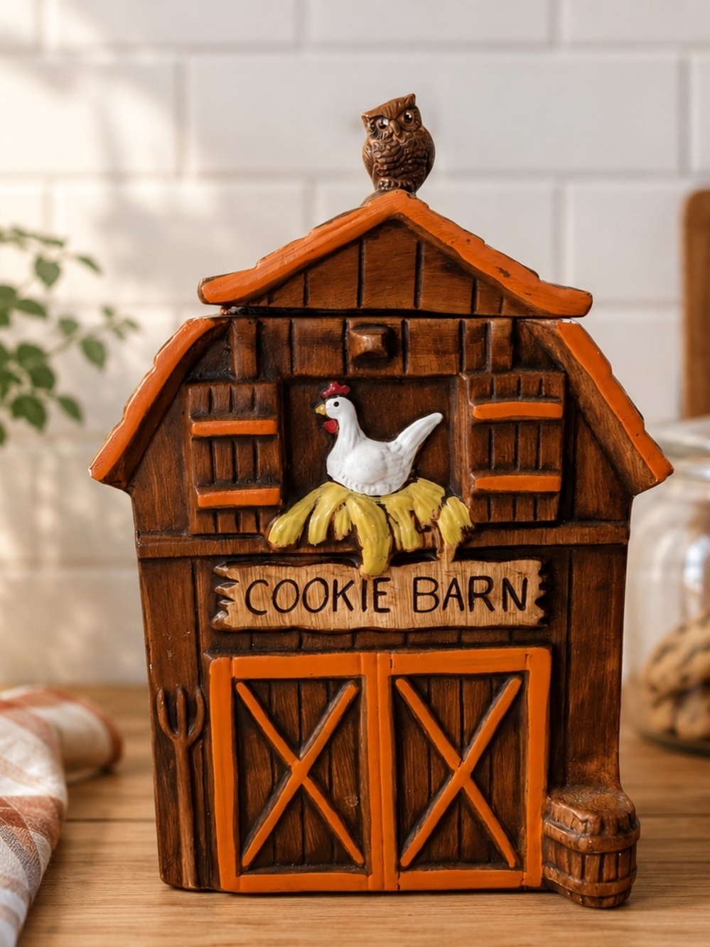 1960s Vintage Cookie Barn | Ceramic Cookie Jar | Treasure Craft
